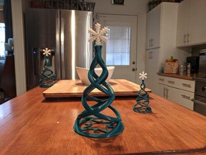 xmas tree twist christmas christmastree decoration holiday snowflake spiral decorations 3d print model - Mito3D