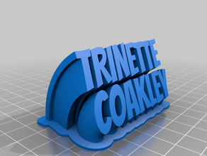 my customized sweeping 2-line name plate tc 3d print model - Mito3D
