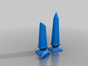 obelisks un damaged - high elf terrain aos whfb 3d print model - Mito3D