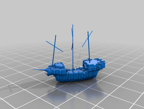 beached ships - chaos empire terrain low poly aos whfb 3d print model - Mito3D