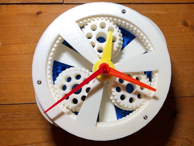 planetary gear clock 3D print model - Mito3D