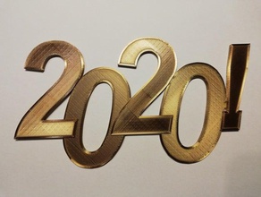 glasses 2020 happy new year 3d print model - Mito3D