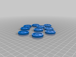 reyes guerra bluff token conjunto wargaming accesorios 3d print model - Mito3D