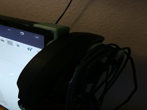 tv monitor headset holder headphones headphone hanger hook mount 3d print model - Mito3D