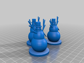 cute snowmen gifts my family fixed 3d print model - Mito3D