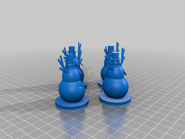 simpatici pupazzi di neve, i regali alla mia famiglia quattro 3D print model - Mito3D