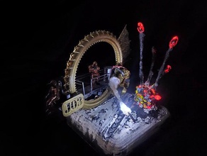 monowheel wars explosion miniature war wheel 3d print model - Mito3D