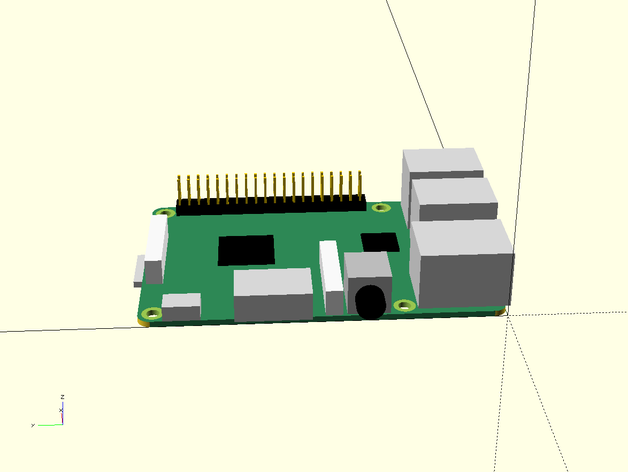 raspberrypi 2+3 pcb openscad raspberry pi pi-3 3D print model - Mito3D