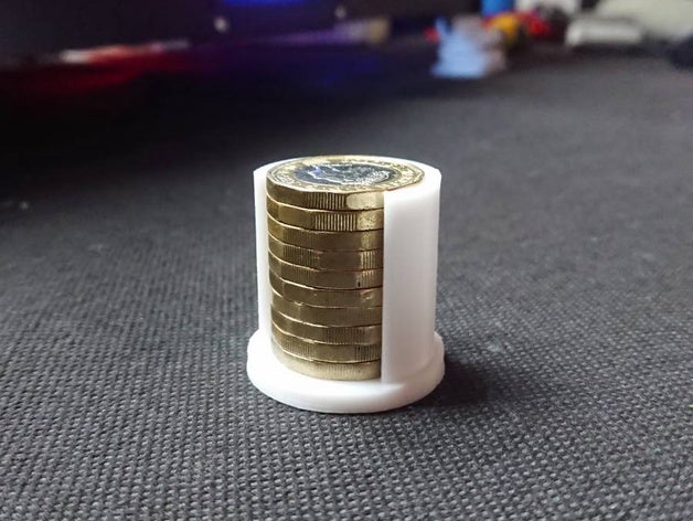 moneta da una sterlina titolare 10 di archiviazione 3D print model - Mito3D