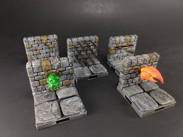 openforge 20 dungeon stone traps dnd tiles miniatures openforge2 pathfinder rpg tabletop terrain tile 3D print model - Mito3D