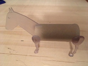 horse toilet paper roll pferd mit klorolle Kinder Pferd Pferde kinder spielzeug - Spielzeug 3d print model - Mito3D