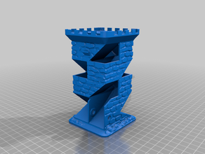textured dice tower crenellations - cleaned up meshes 3d print model - Mito3D