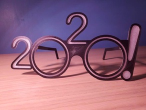 2020 parti gözlük yeni yıl 3d print model - Mito3D