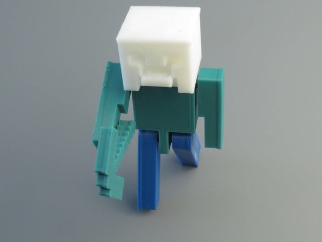 minecraft steve pickaxe toy 3D print model - Mito3D