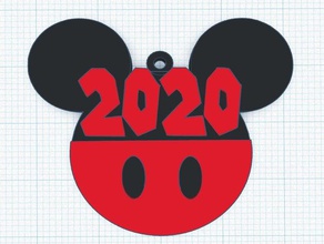 2020 yılına Anahtarlık fare yılı yeni yıl 3d print model - Mito3D