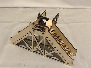 staircase double sided 3mm laser cut mdf ply 28mm 40k cutter terrain necromunda wargame wargaming warhammer 3d print model - Mito3D