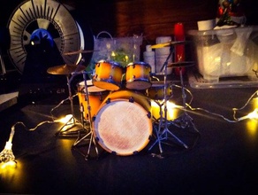 batterie miniature art le tambour set de drumset pilon peut être peint réaliste 3d print model - Mito3D