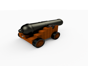 cannone - dnd 28mm cannon in miniatura navale openscad nave 3d print model - Mito3D