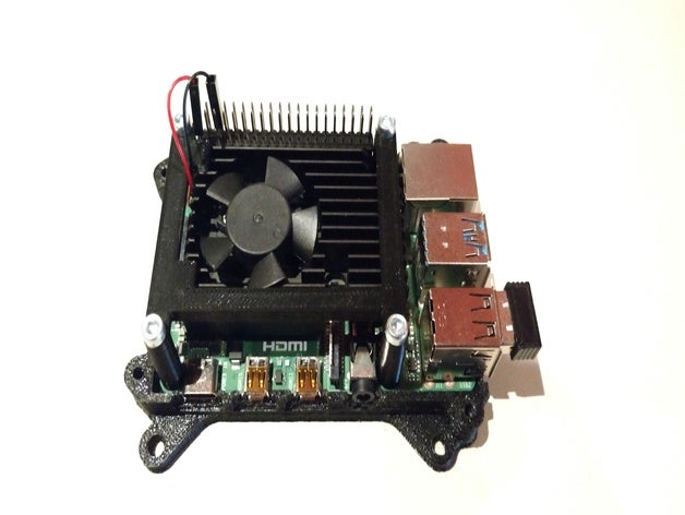 lampone cooler titolare il dispositivo di raffreddamento geeekpi pi4 fan la parte più fresco pi raspberry 4 rpi rpi4 3D print model - Mito3D