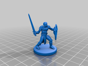 nöbetçi kılıç Kalkan asker şövalye dnd mini minyatür gardiyan knight 3d print model - Mito3D