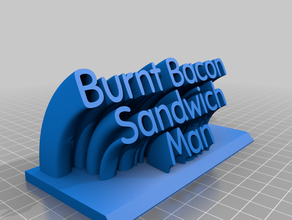 queimado bacon menino de 2 personalizado 3d print model - Mito3D