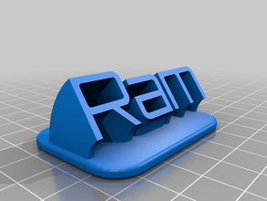 ram sweeping name plate remix customized 3d print model - Mito3D