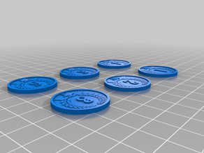 token numaraları masa üstü oyunlar 3d print model - Mito3D