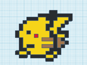 pikachu 2dart 2d art gameboy de nintendo pokemon chiffres jouet sprite un jeu vidéo les jeux du 3d print model - Mito3D