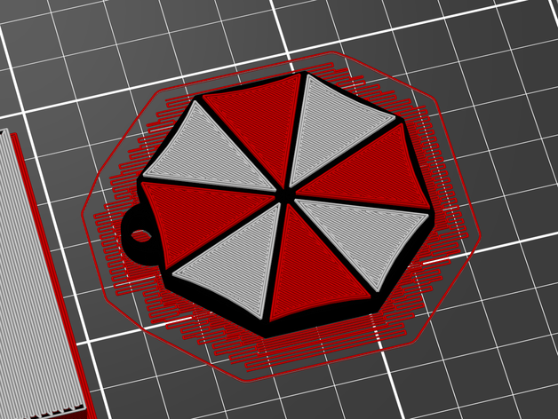 la corporación umbrella llavero charlie los juegos de azar lit paraguas 3D print model - Mito3D