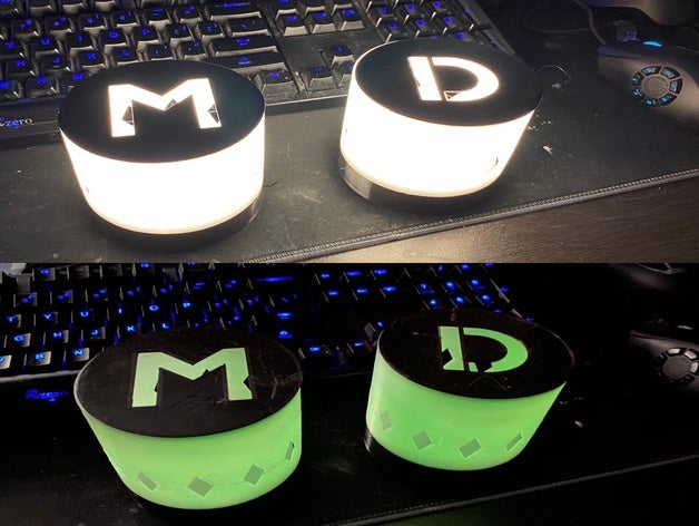 shade puck light glow-in-the-dark lampshade nightlight holder 3D print model - Mito3D