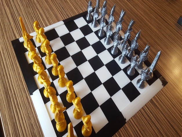 chess board 3D print model - Mito3D