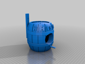 barril birdhouse cilindro de ignição casa passarinho tambor chuva whisky madeira 3d print model - Mito3D