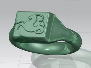 capricórnio anel 3dprinting decoração stl 3d print model - Mito3D