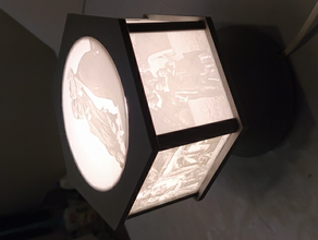 renouvelable hexagone lithophanes la lumière lithophane stand 3d print model - Mito3D