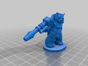 bamf bear warrior 28mm miniatures dnd miniature mcc mutant crawl classics sci-fi scifi space 3d print model - Mito3D