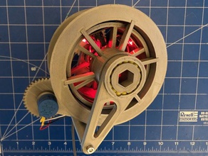 auto-winding drum weight-driven clock mechanical 3d print model - Mito3D