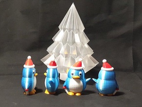 pingouin no l christmas couleurs mmu2s multi no&euml penguin prusa mk3s 3d print model - Mito3D