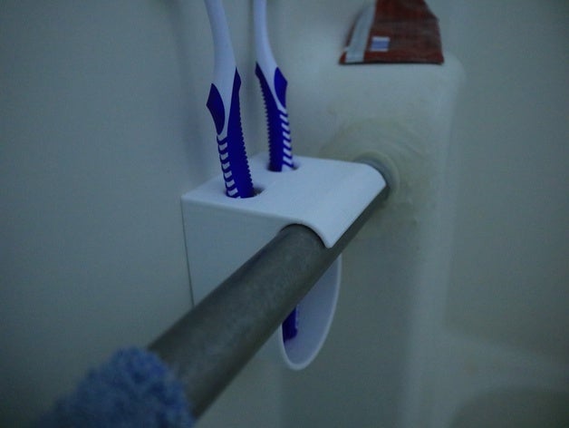 doccia spazzolino da denti titolare stand 3D print model - Mito3D