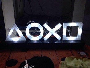 playstation icon lights circle fixed logo 3 ps1 ps2 ps3 ps4 sony square triangle 3d print model - Mito3D