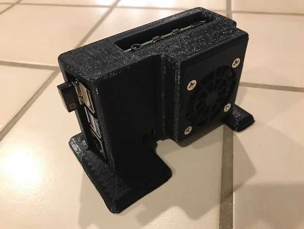 upright raspberry pi 4 passive al heat sink case 3D print model - Mito3D