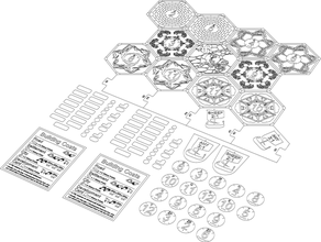 colonizadores de catan, lasercut conselho peças 5-6 leitor extensão catan 3d print model - Mito3D