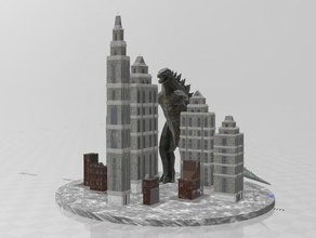 godzilla, el rey de los monstruos bajo godzilla 3d print model - Mito3D