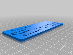 luggage label customized 3d print model - Mito3D