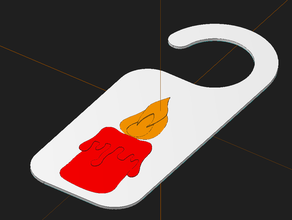 door hanger don't forget candle fire warning sign 3d print model - Mito3D