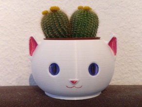 cat planter without supports planters supportless 3d print model - Mito3D