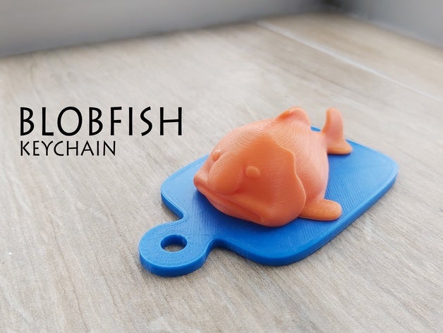 blobfish keychain animal fish 3D print model - Mito3D