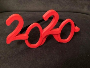 lunettes 2020 glasses happy new year 3d print model - Mito3D