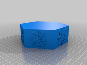 decorative hex container lid box decor organizer storage 3d print model - Mito3D