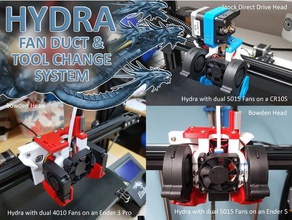 hydra fan duct & tool change system ender 3 5 cr10 cr-10 creality 3d print model - Mito3D