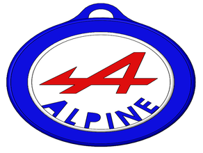 renault alpine llavero-porte de la clave sol 3d llaveros llavero renaultsport 3d print model - Mito3D